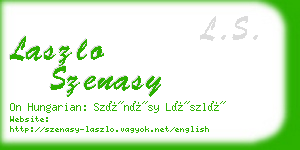 laszlo szenasy business card